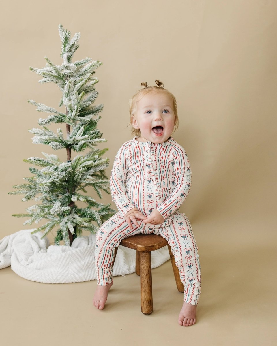Little Joy Co. Candy Cane Lane Bamboo Zippy Pajamas - Everetts Place Boutique - 
