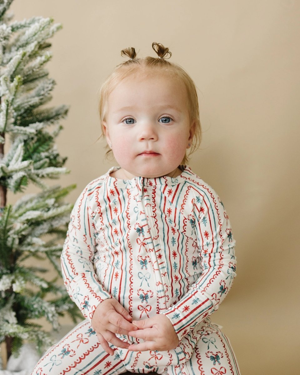 Little Joy Co. Candy Cane Lane Bamboo Zippy Pajamas - Everetts Place Boutique - 