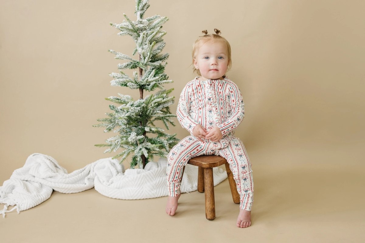 Little Joy Co. Candy Cane Lane Bamboo Zippy Pajamas - Everetts Place Boutique - 