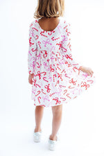 Candy Cane Lane Long Sleeve Pocket Twirl Dress For Girls Mila & Rose ® Everetts Place: Online Boutique