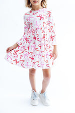 Candy Cane Lane Long Sleeve Pocket Twirl Dress For Girls Mila & Rose ® Everetts Place: Online Boutique