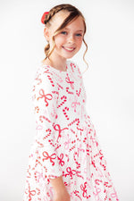 Candy Cane Lane Long Sleeve Pocket Twirl Dress For Girls Mila & Rose ® Everetts Place: Online Boutique