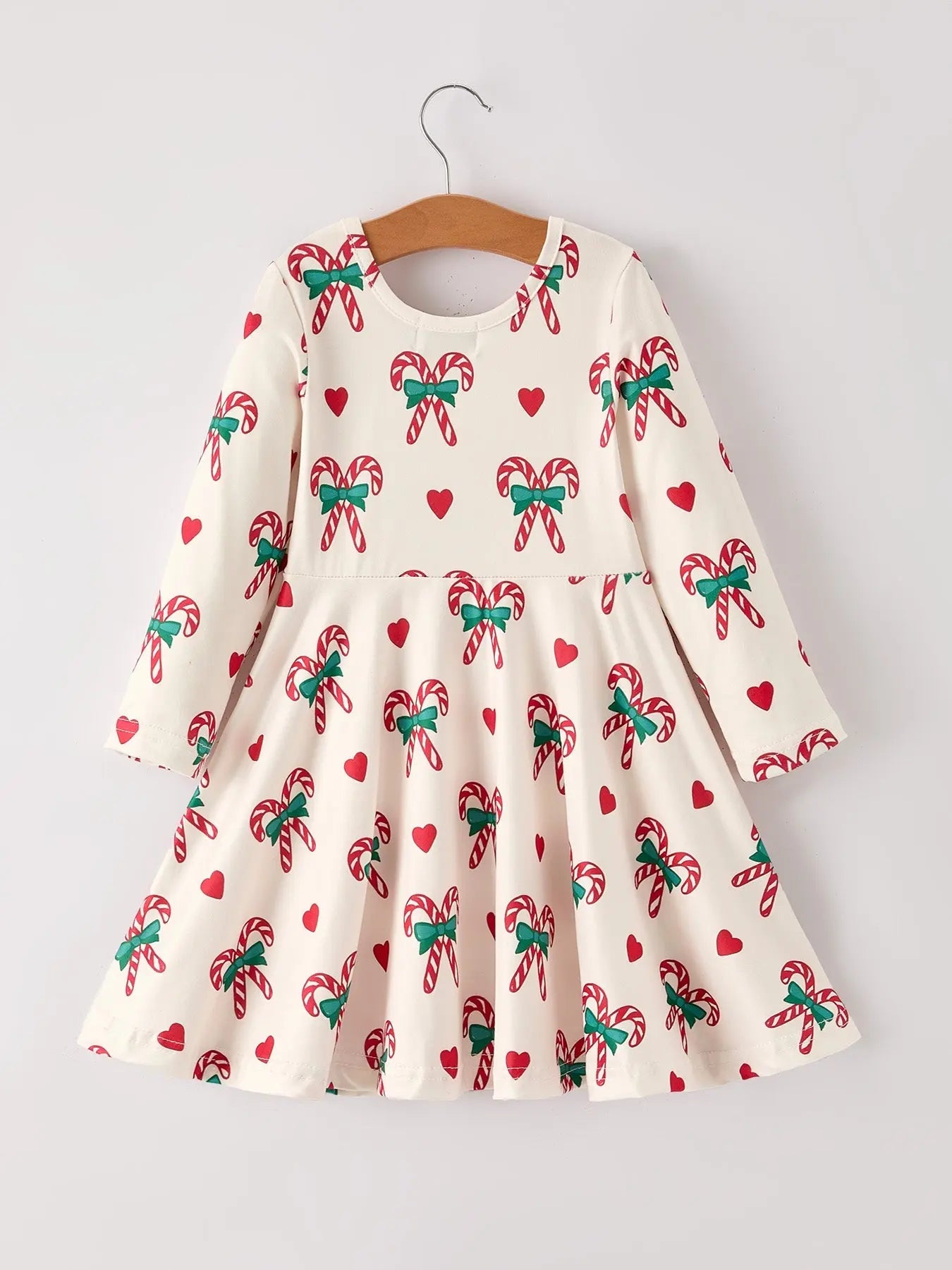Rylee Faith Designs Candy Cane and Heart Christmas Girls Dress - Apparel & Accessories > Clothing > Baby & Toddler Clothing > Baby & Toddler Dresses Dress