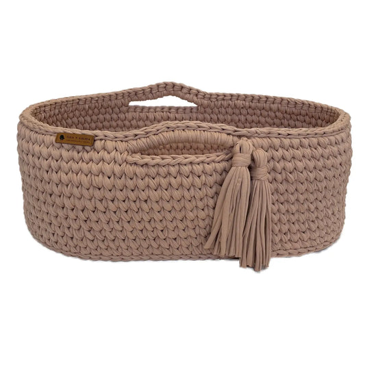 Carry Cot Rose Wheat Organic Cotton Moses Basket Baby Bassinet Finn + Emma