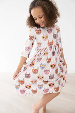 Mila & Rose ® Cattitude Three Quarter Sleeve Pocket Twirl Dress for Girls - Apparel & Accessories > Clothing > Dresses Twirl Pocket Dress 3/4