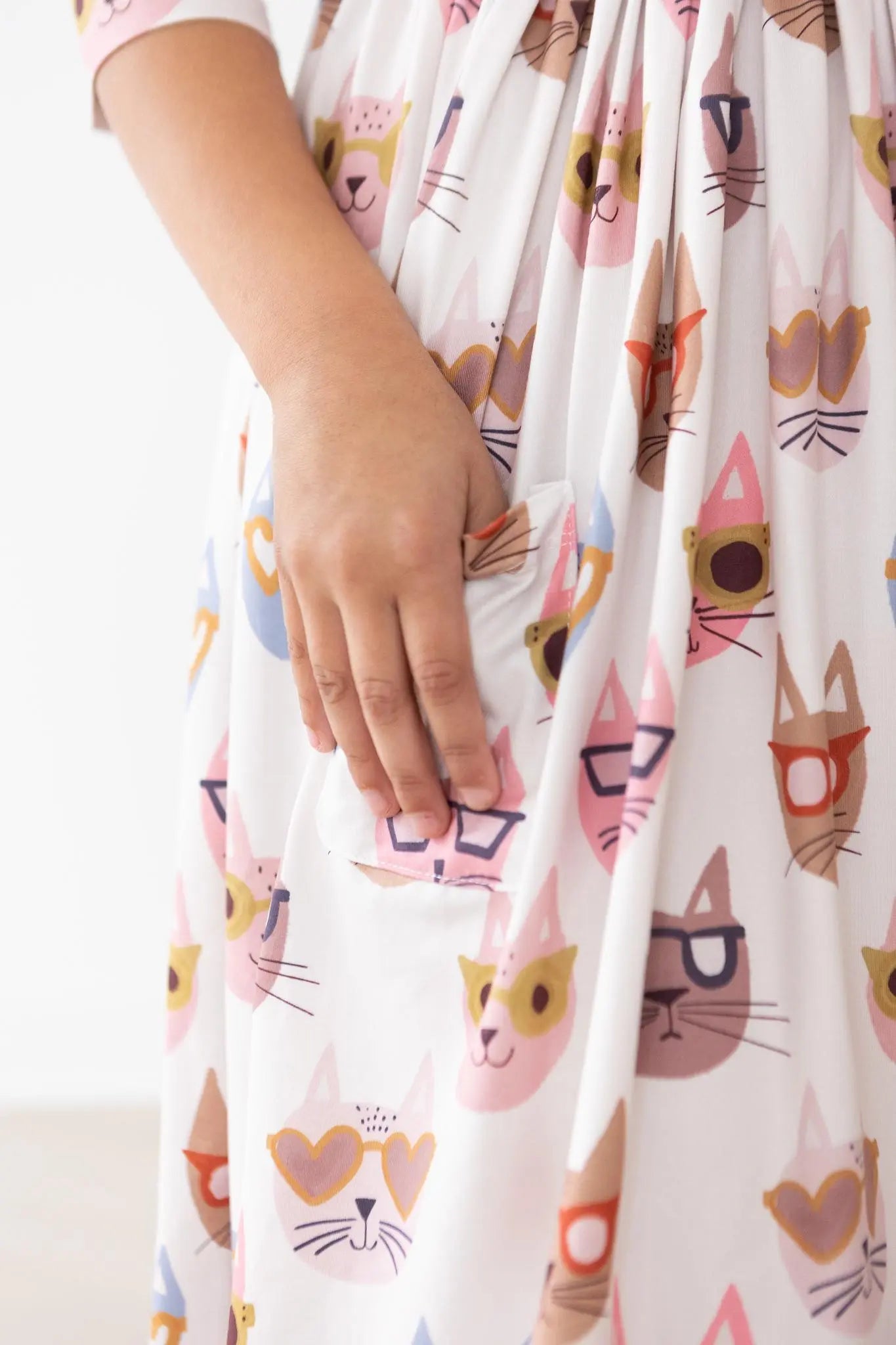 Mila & Rose ® Cattitude Three Quarter Sleeve Pocket Twirl Dress for Girls - Apparel & Accessories > Clothing > Dresses Twirl Pocket Dress 3/4