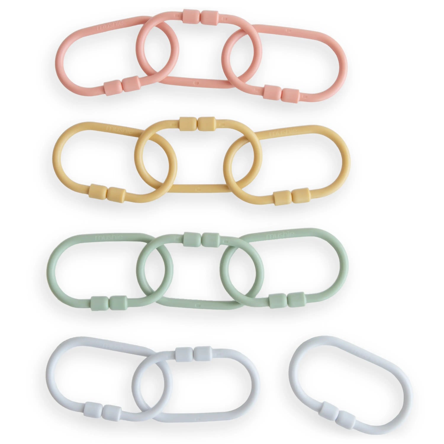 Mushie Chain Link Rings for Strollers and Car Seats Durable Plastic Toy Attachments - Baby & Toddler > Baby Toys & Activity Equipment toys