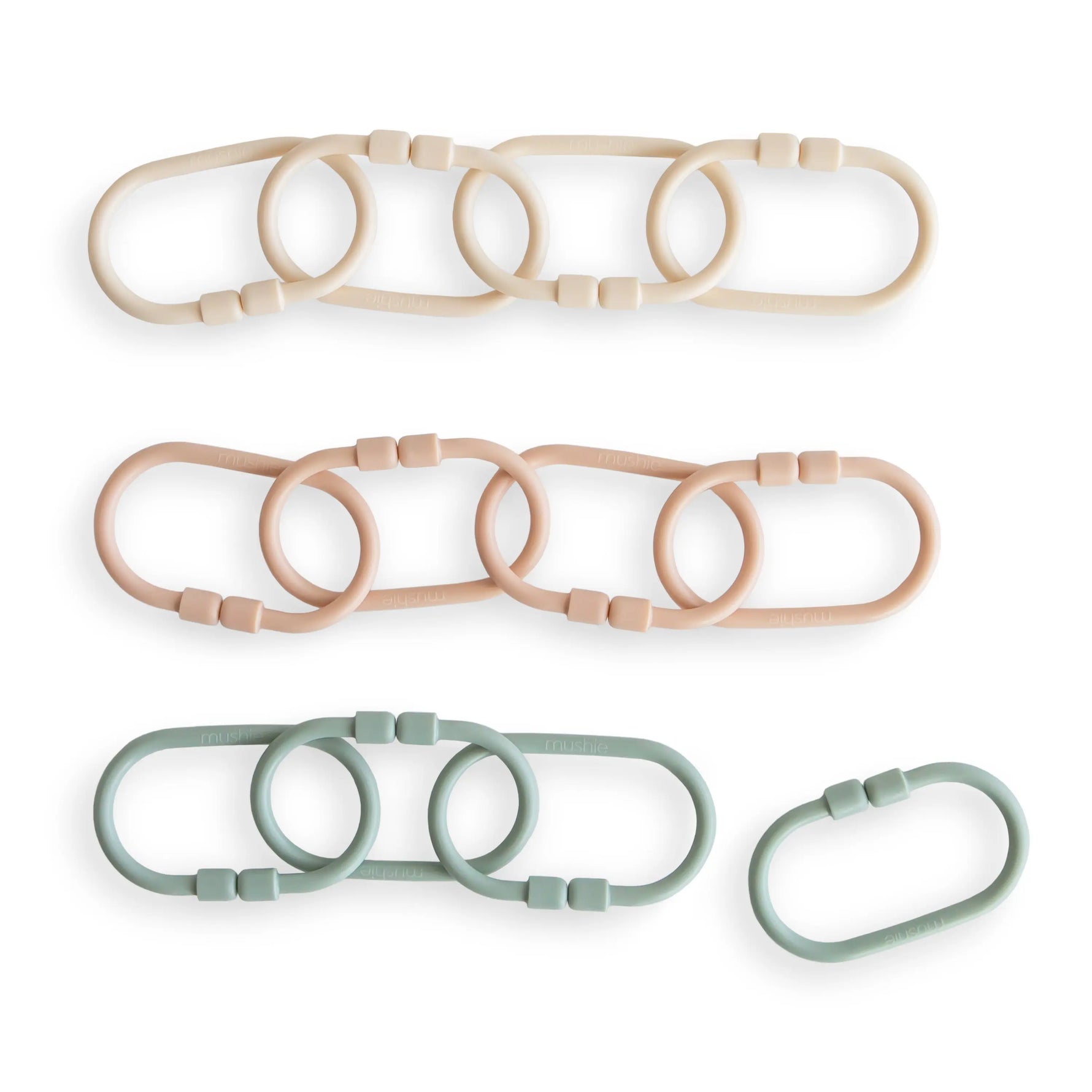 Mushie Chain Link Rings for Strollers and Car Seats Durable Plastic Toy Attachments - Baby & Toddler > Baby Toys & Activity Equipment toys
