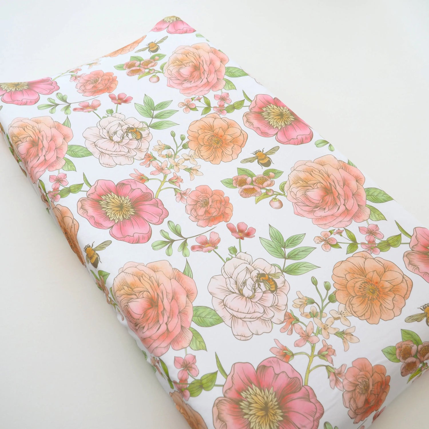 Changing Pad Cover - Botanical Floral Honey Lemonade 