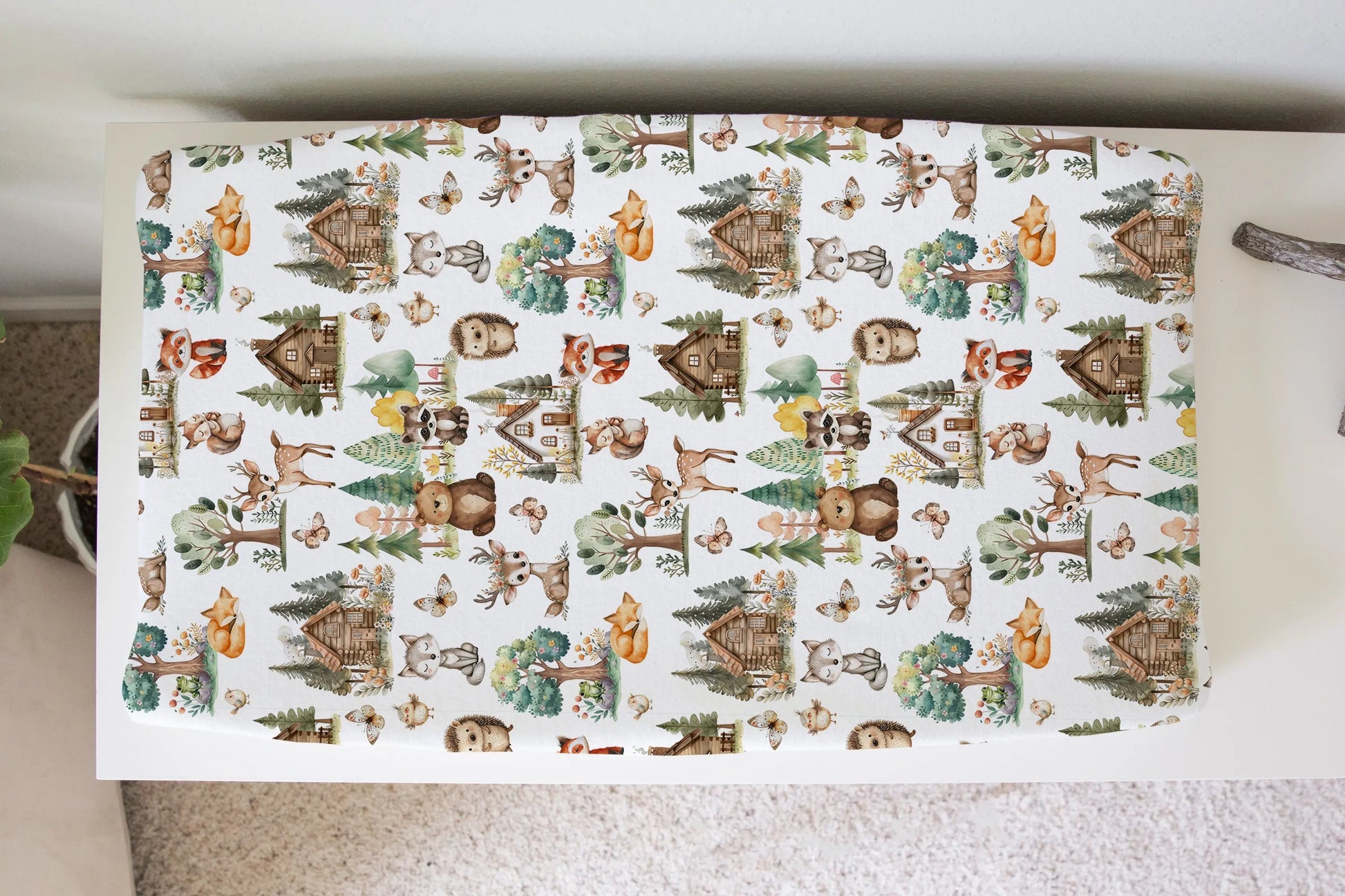 Changing Pad Cover - Woodsy Woodland Honey Lemonade