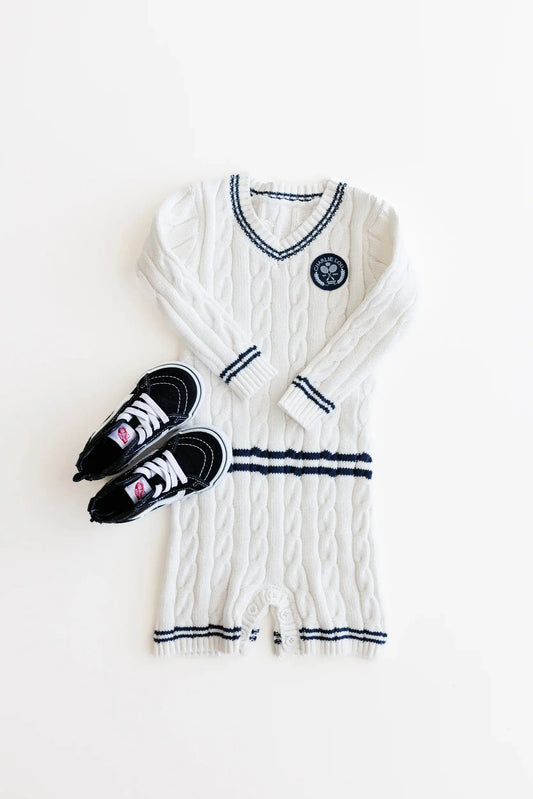 Charlie Lou Baby Varsity Sweater Romper Cozy Fall Outfit Charlie Lou Baby Everetts Place: Online Boutique