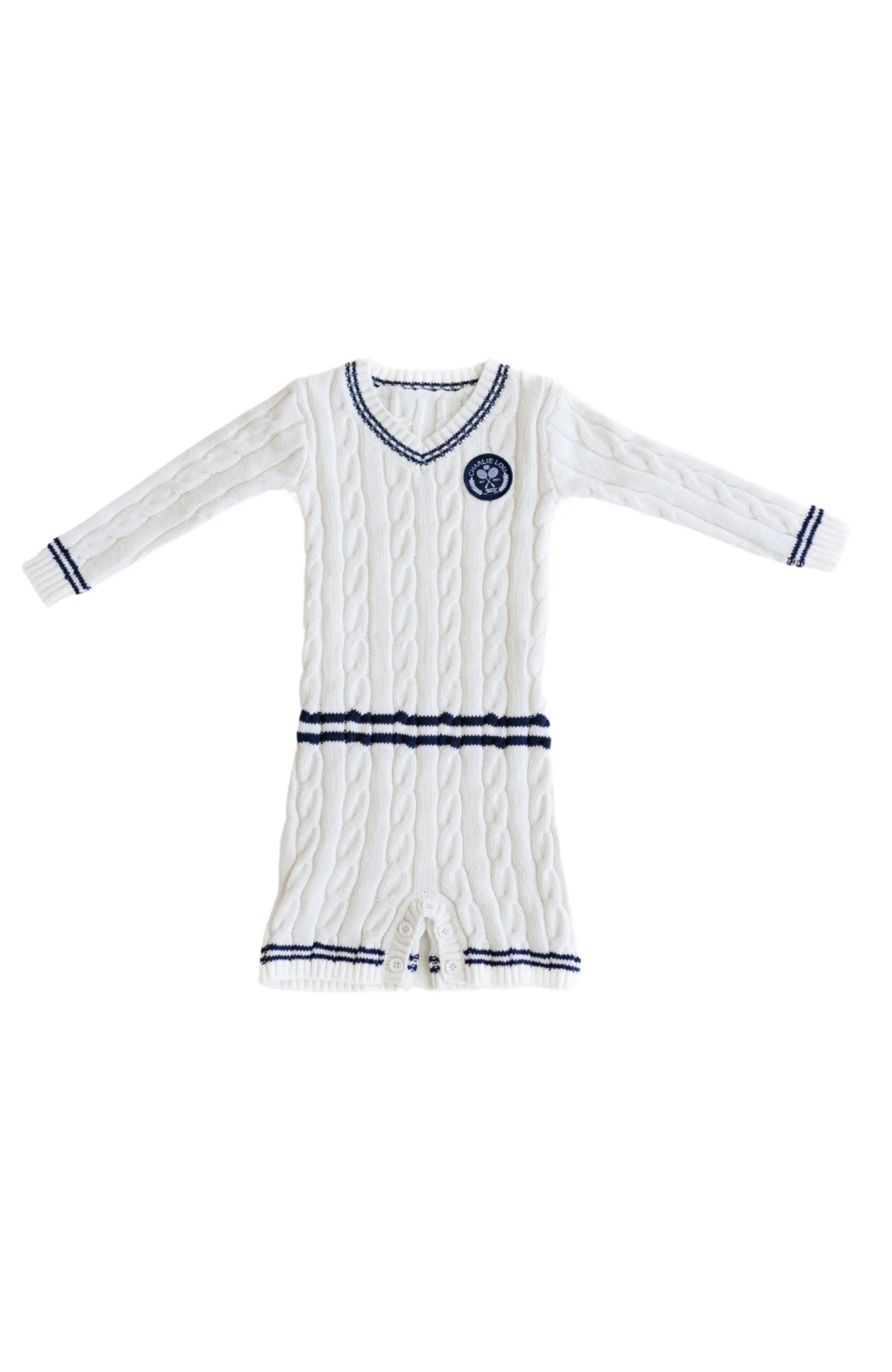 Charlie Lou Baby Varsity Sweater Romper Cozy Fall Outfit Charlie Lou Baby Everetts Place: Online Boutique