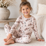Girls' Western Bamboo, Cotton, Spandex Loungewear Set, Western Print by Tesa Babe