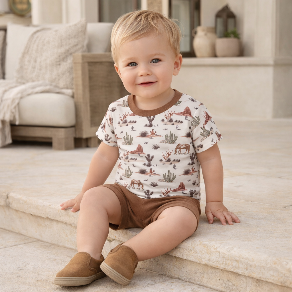 Boy's Southwest Tee & Shorts Set – Cactus Trails Bamboo by Tesa Babe at Everetts Place