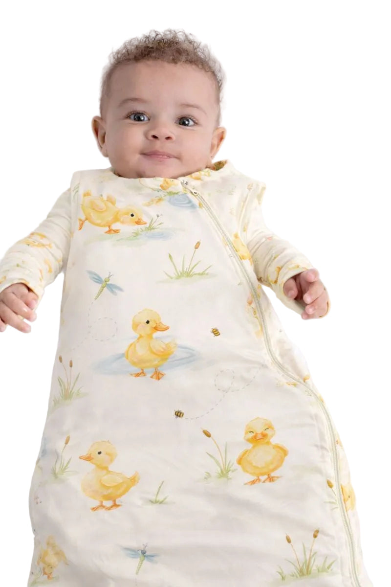 My First Waddle Bamboo Sleep Sacks- Duck Print Double Zip by Rayn’s Tiny Stitches