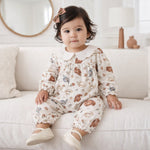 Larkspur Prairie Linen Western Romper With Eyelet Collar by Tesa Babe