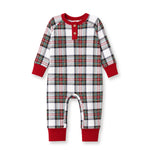 Baby Christmas Plaid Henley Bamboo Romper by Tesa Babe