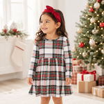 Girls Christmas Plaid Dress – Soft Bamboo Holiday Outfit by Tesa Babe