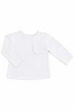 White L/S Ruffle Pocket Tee by Mila & Rose ®