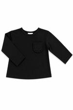 Black L/S Ruffle Pocket Tee by Mila & Rose ®