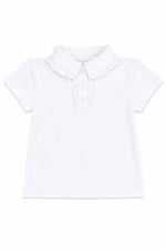 White S/S Ruffle Polo by Mila & Rose ®