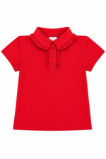 Red S/S Ruffle Polo by Mila & Rose ®