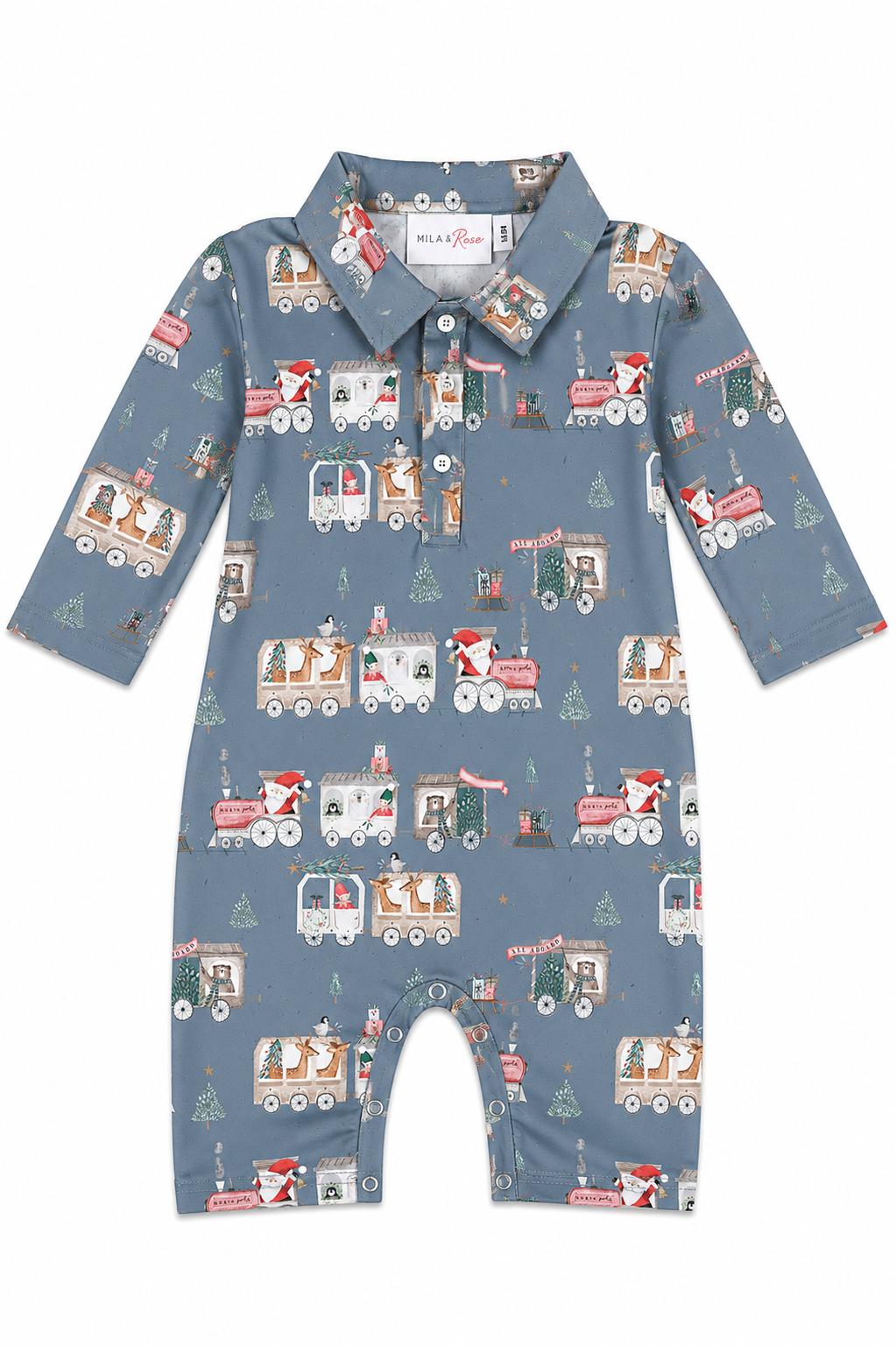 North Pole Express L/S Polo One-Piece by Mila & Rose ®