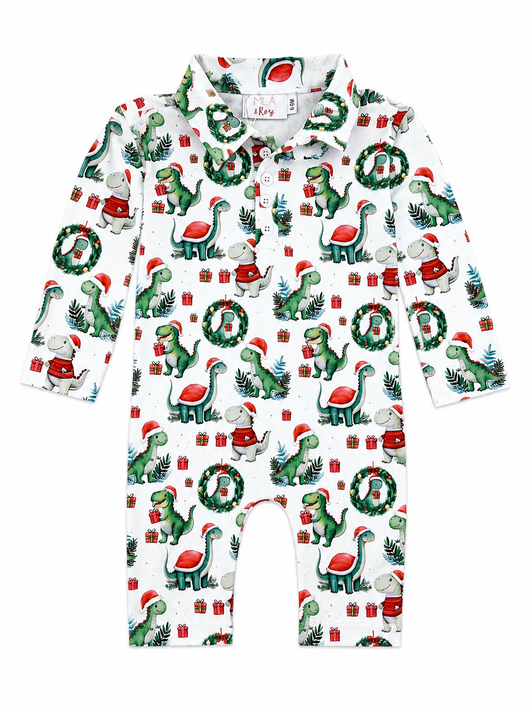 Santa Saurus L/S Polo One-Piece by Mila & Rose ®