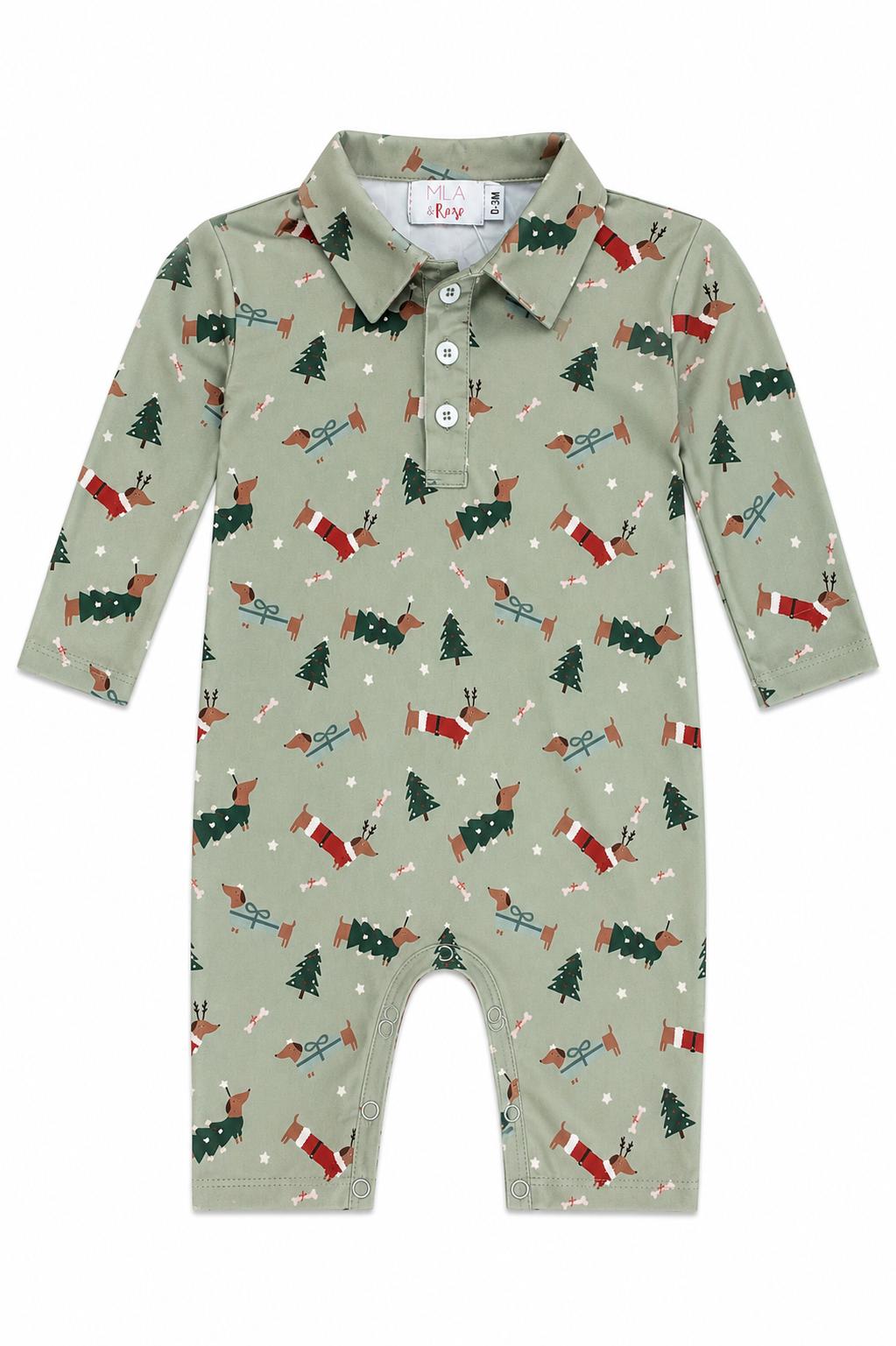 Dachshund Through the Snow L/S Polo One-Piece by Mila & Rose ®