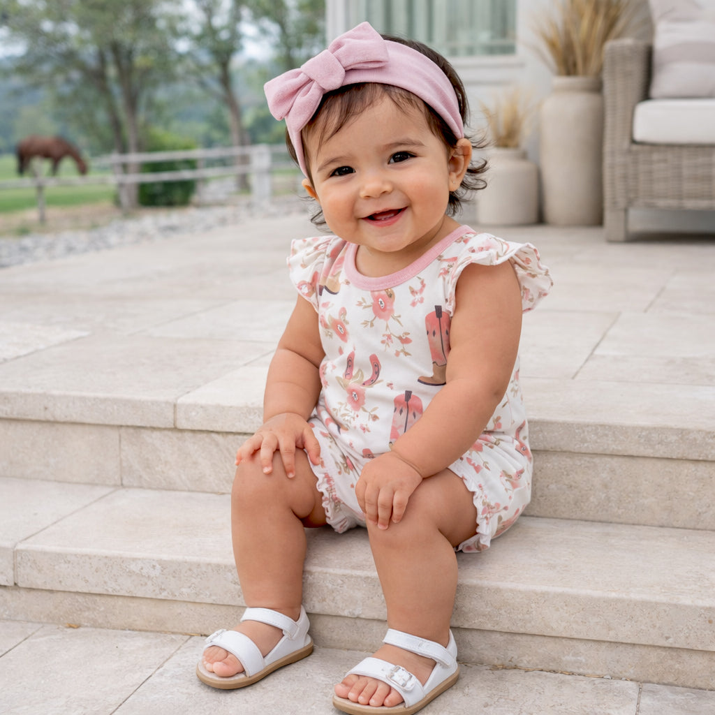 Pink Cowgirl Baby Bubble Romper – Cotton Western by Tesa Babe at Everetts Place