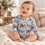 Bamboo Baby Bodysuit - Western Cowboy Christmas by Tesa Babe
