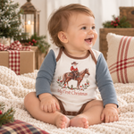 My First Christmas Cowboy Baby Bodysuit - Cotton Rib by Tesa Babe