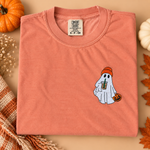 Cotton Embroidered Iced Coffee Ghost Tee by Little Joy Co.