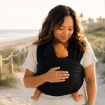 Black Baby K'tan Breeze baby carrier wrap with double-loop mesh and jersey fabric