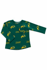 North Dakota State University Green Bison L/S Ruffle Pocket Tee by Mila & Rose ®