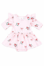 Winter Berries 3/4 Sleeve Flutter Twirl Bodysuit by Mila & Rose ®