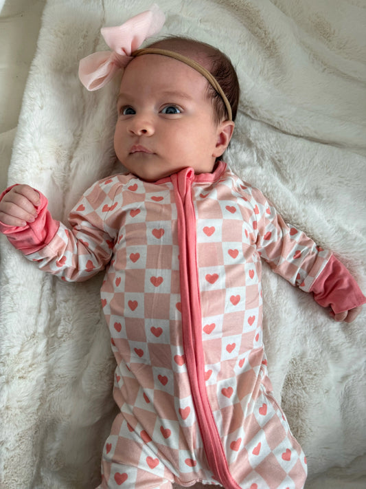 Checkerboard Hearts Convertible Zip Footies Dreamlet Dreamlet Everetts Place: Online Boutique