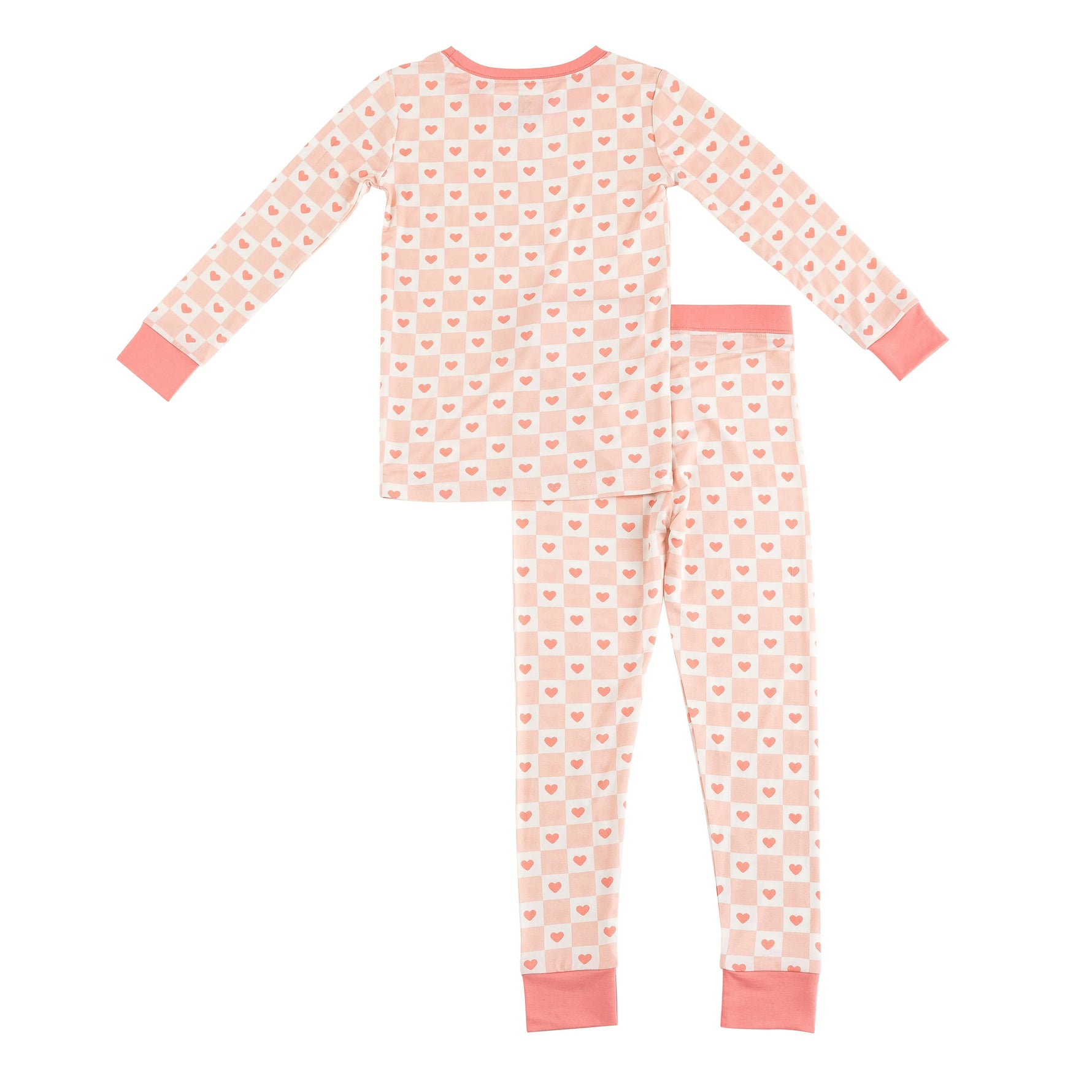 Dreamlet Checkerboard Hearts Two Piece Bamboo Viscose Set Dreamlet - Apparel & Accessories > Clothing > Baby & Toddler Clothing > Baby & Toddler Sleepwear Two Piece PJs