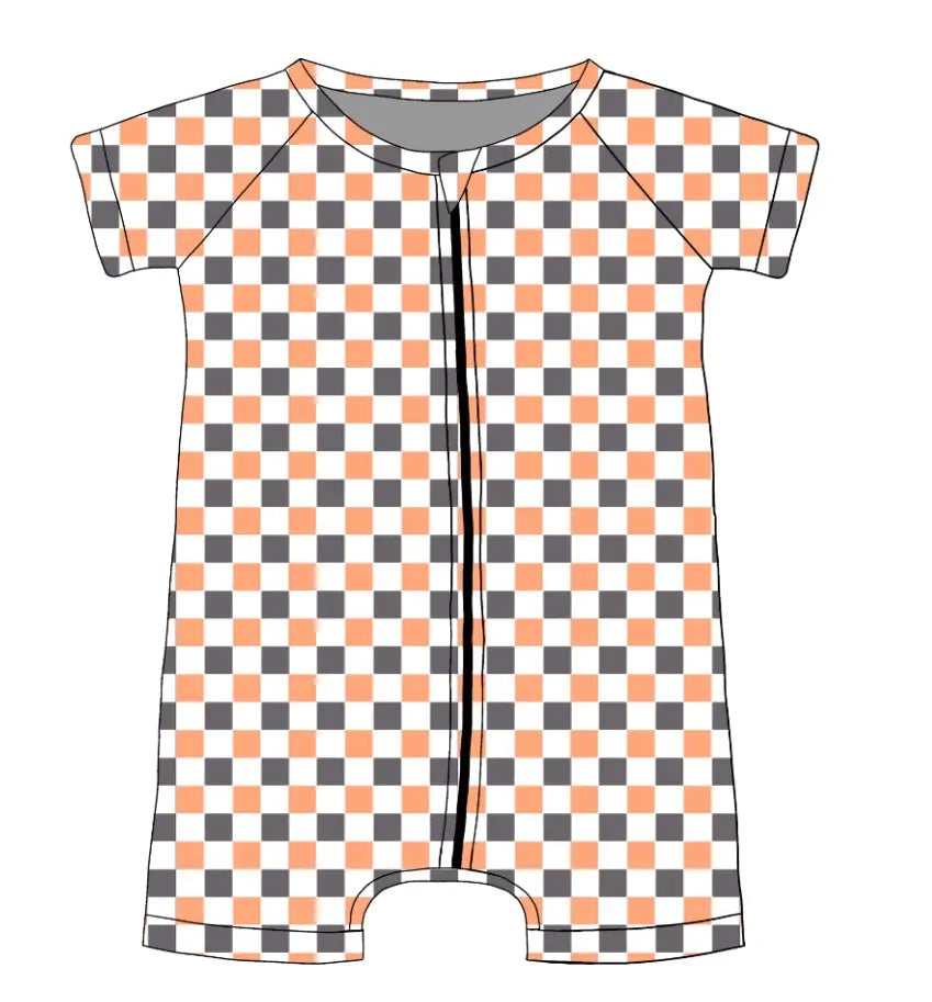 Checkered Boo Halloween, Musician, Romper Miller & Co. Everetts Place Boutique