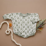Little Joy Co. Checkered Christmas Tree Bamboo Bubble Romper - Everetts Place Boutique - 