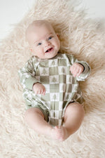 Little Joy Co. Checkered Christmas Tree Bamboo Bubble Romper - Everetts Place Boutique - 