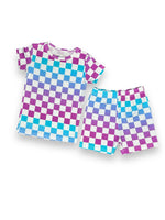Checkered Little Lady Musician, Bamboo Two Piece Short Sleeve & Shorts Pajama Set Miller & Co. Everetts Place Boutique 30.00