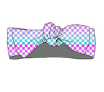 Checkered Little Lady Musician, Headband Bow Miller & Co. Everetts Place Boutique
