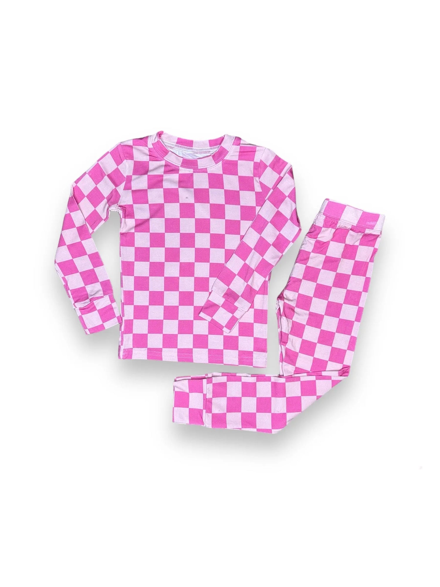 Checkered Pink Firefighter, Bamboo Two Piece Pajama Set Miller & Co. Everetts Place Boutique