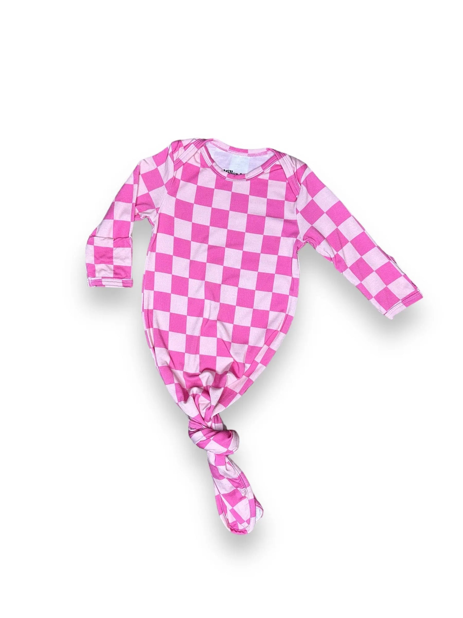 Checkered Pink Firefighter, Knotted Gowns Miller & Co. Everetts Place Boutique