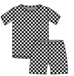 Checkered Racecar, Bamboo Two Piece Short Sleeve & Shorts Pajama Set Miller & Co. Everetts Place Boutique