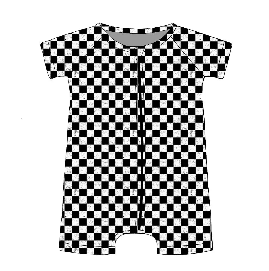 Checkered Racecar, Romper Miller & Co. Everetts Place Boutique