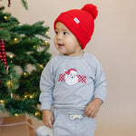 Little Joy Co. Checkered Santa Christmas Bamboo Crewneck & Jogger Set - Everetts Place Boutique - 