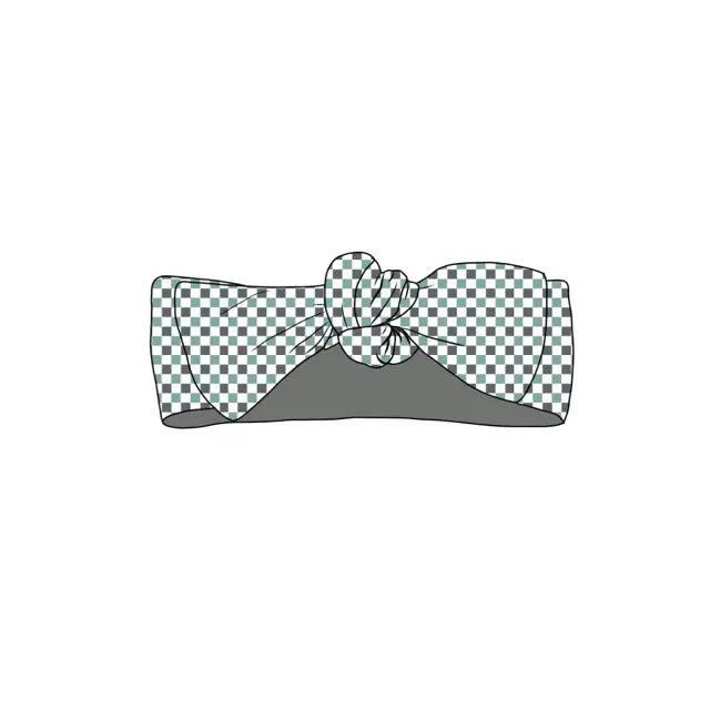 Checkered Trash Truck, Headband Bow Miller & Co. Everetts Place Boutique