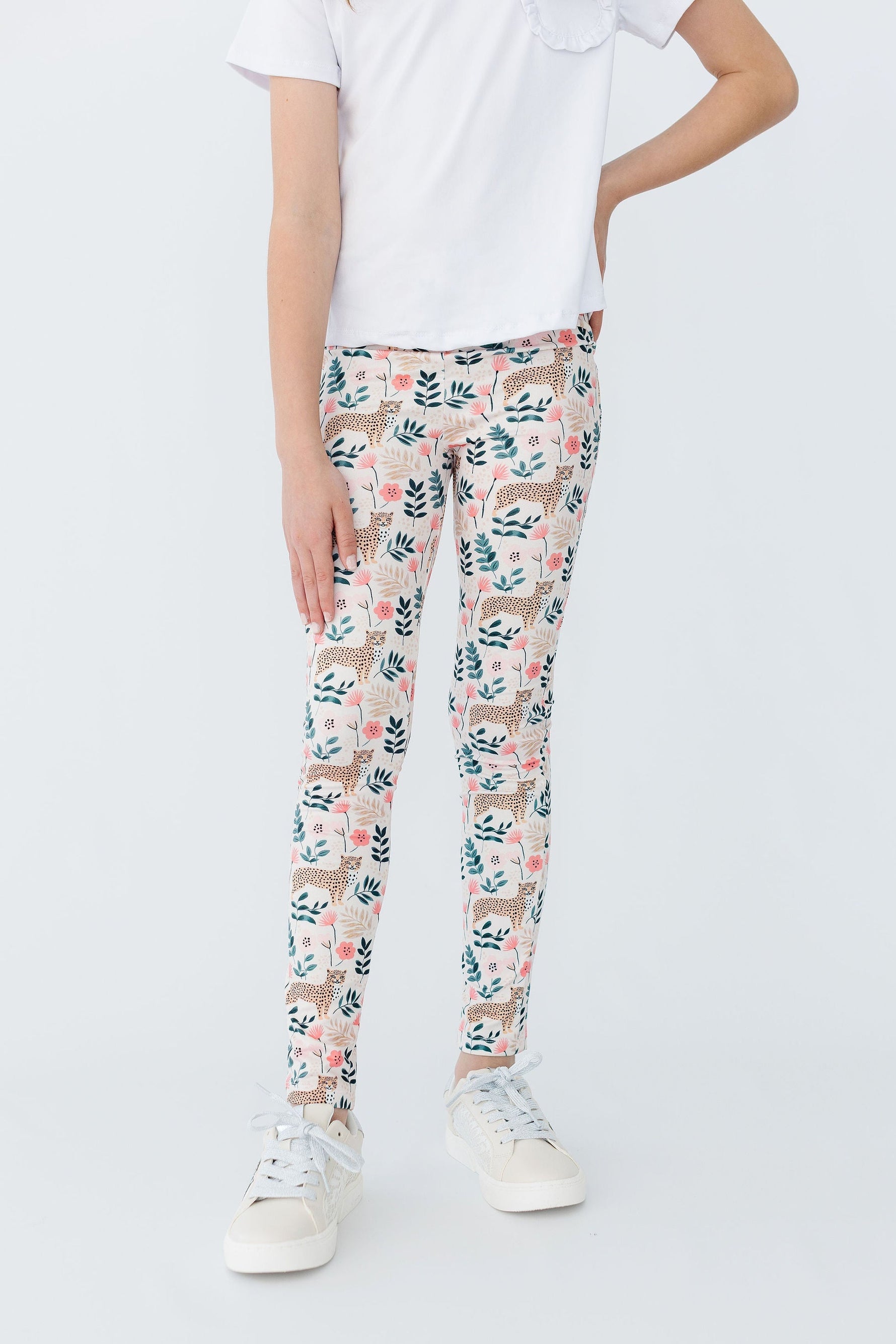 Mila & Rose Cheetah Girl organic baby leggings.